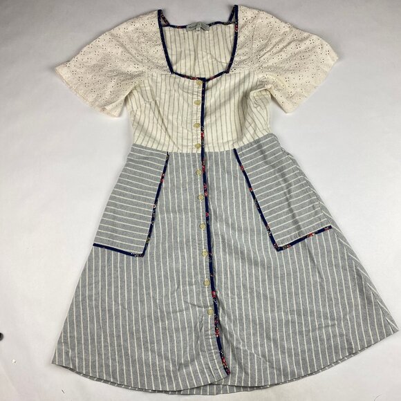 Madewell x The New Denim Project Patchwork Square-Neck Dress Women's Size 2 - Picture 1 of 16